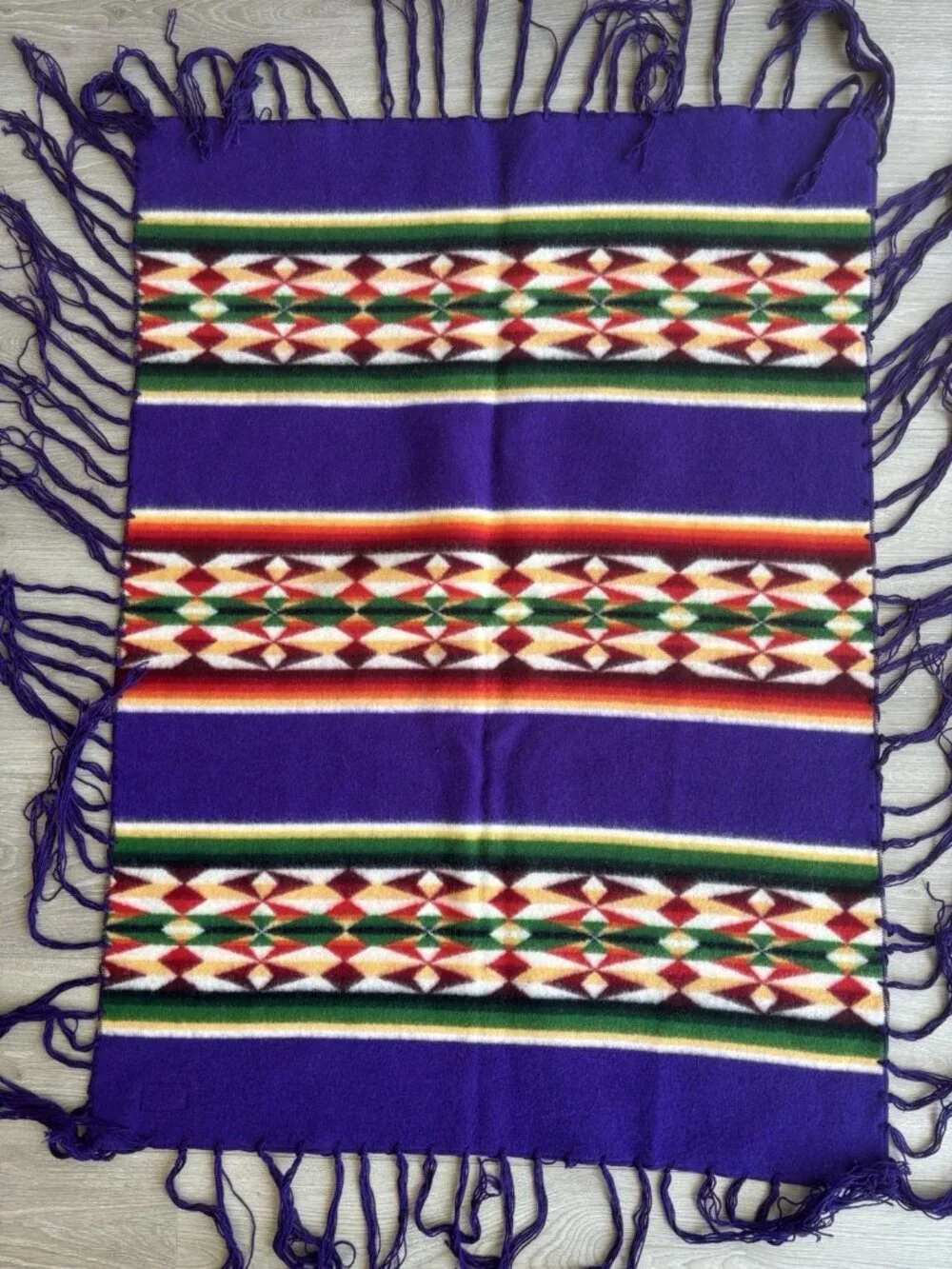 Beaver State Pendleton Mills Robe Shawl Fringed Blanket Purple